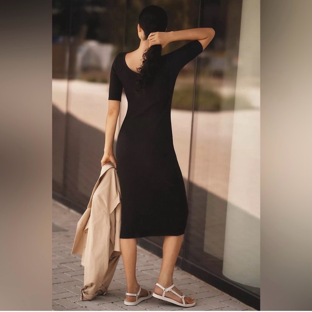 ANTHROPOLOGIE NATION LTD RIBBED MIDI DRESS NWOT SZ S - Picture 2 of 8